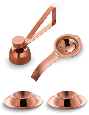 DOCBLACK Stainless Steel Egg Cracker Topper Set with Separator and 2 Tray Holder, Tool for Breakfast Kitchen Gadgets, Opener Eggshell Cutter Remover -Rose Gold (A230A120A136-RG)