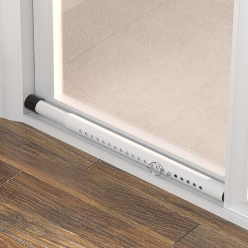 BsBsBest Sliding Door Security Bar 16.5 to 51 Sliding Door Lock Heavy Duty Sliding Glass Patio Door Security Bar Window Security Bar Inside Childproof Adjustable Interior Extra Long White