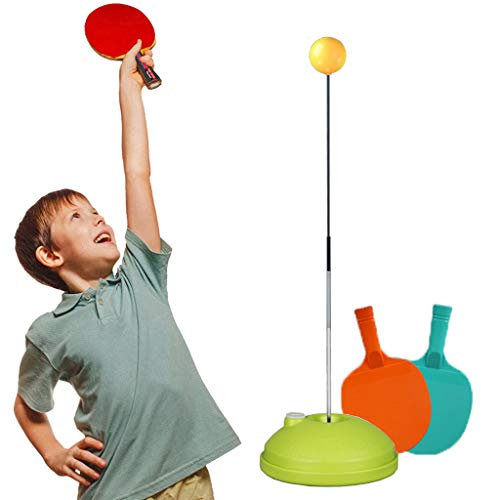 Hochstabiler Tischtennis-Trainer, Tischtennis-Ball-Trainingsgerät, Training/Freizeit/Dekompression/Kind, 3 elastische weiche Wellen, grün (grün)
