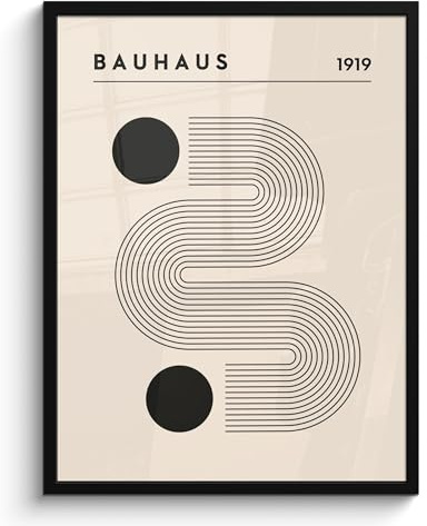 MuchoWow© Bild auf Leinwand Schlafzimmer Bilder Badezimmer Wand Deko | 60x80 cm - Wohnzimmer Modern Wanddeko Bilderwand Geschenk Bauhaus - Abstrakte Kunst - Art- Vintage