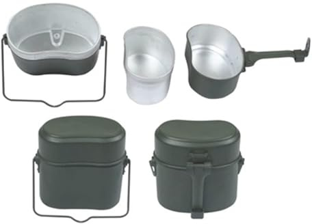 Military Mess Tin, Portable Mess Kit Plate Set Aluminium Alloy Military Lunch Box for Outdoor Camping Hiking Picnic BBQ Beach Camping Cookware Mess Kit Camp Pot Army Mess Kit Camping Pots Pans Set