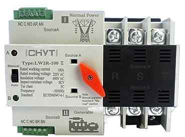 FBITE LW2R-3P 100A 220V Mini ATS Interruptor de Transferencia Automática interruptores selectores eléctricos Interruptor de alimentación Dual Cortacircuitos