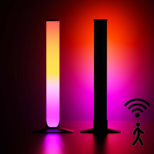 LED Lightbar mit Bewegungsmelder, RGB Lampe Led TV Hintergrundbeleuchtung Bewegungsmelder Licht, App-Steuerung und Fernbedienung, USB Ambient Light für PC, TV, Gaming Deko, Zimmer Deko