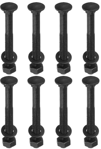 QUARKZMAN Kit de Pernos de Carro M10 x 85mm, 25 Juegos de Tornillos de Cabeza Redonda con Cuello Cuadrado, Juego de Pernos de Carro Que Incluye Arandelas y Tuercas