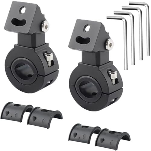 DAOKAI Kit de montage pour moto 18-32mm, support de montage horizontal pour barre d'éclairage, support ajustable pour phare antibrouillard, support universel pour projecteur - 2set
