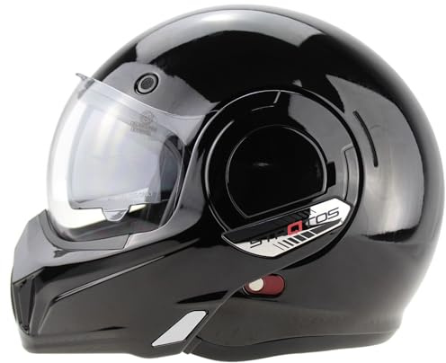 VPR F242 P/J Reverse Flip-Up Motorcycle Helmet - Double Visor Modular Jet Crash Helmet for Racing Sports Touring - Road Legal 22.06 Approved Motorbike Helmets for Men Women