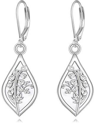 ONEFINITY Lotus/Mohnblumen/Morning Glory/Maiglöckchen Ohrringe 925 Sterling Silber Geburtsblume Hängende Ohrringe Blumen Schmuck Geschenke für Damen