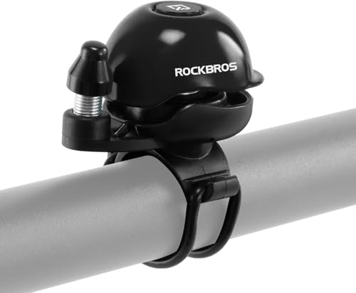 ROCKBROS Campanello per Bicicletta, 80dB Mini Campanello Bici, Unisex Campanello per Bici da Montagna con Rotazione A 360° per Manubri da 22-34mm, MTB, Bici da Strada, Bici Gravel, Scooter