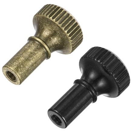 QUARKZMAN 2Pcs Pulsante Accensione/Spegnimento Lampada Sostituzione Interruttore Lampada Ottone Estensione Interruttore Lampada Lunghezza 19mm per Presa Lampada, Bronzo, Nero