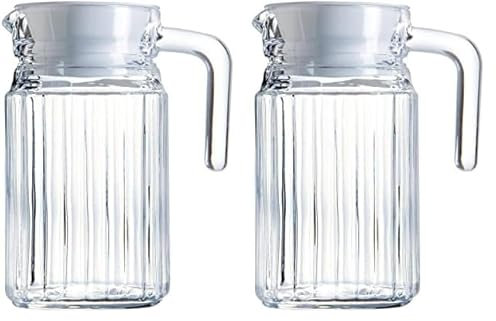 Arcoroc Quadro Jarra para Frigorífico con Tapa 0,5L, 1 Jarra Transparente (Paquete de 2)