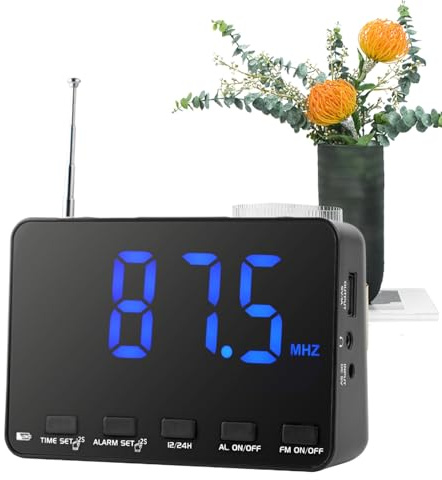 Reloj Despertador con Radio,Radio FM | Reloj Despertador Portátil Multifuncional para Mesilla De Noche, Hogar, Adultos, Adolescentes, Niños Y Niñas