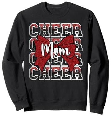 Cheer Mom Mama Bow Sport Cheerleader Cheerleading Rot Sweatshirt