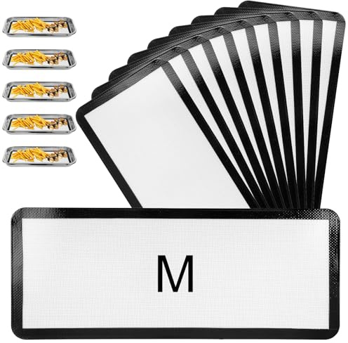 10 Pcs Medium Silicone Mats Compatible with Harvest Right Freeze Dryer Silicone Mats Reusable Baking Sheet Durable Easy Clean No Stick Trays Drying Liners for Kitchen, Gray, M - Medium