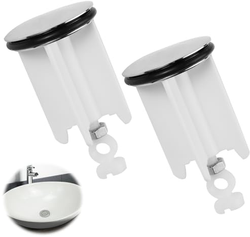 MCTNCT 2 Piezas Tapón de Lavabo Universal, Tapón Excéntrico Ajustable Tapón de Enchufe Regulable en Altura, para Desagüe de Lavabo,Cocina