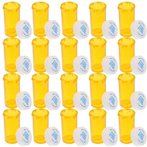 PENIKOKO 20piezas Pastillero Portátil de Plástico Botes Pequeños para Pastillas Frascos Vacíos para Cápsulas para Viajes y Uso Oficina Organizador de Medicamentos Ligero