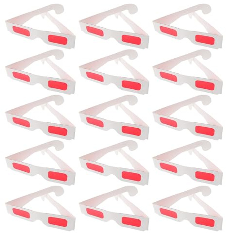 DIYEAH 100pezzi Occhiali in Carta Lenti Rosse Occhiali per Film e Feste Decorazioni per Compleanni e Matrimoni per Cabine Fotografiche e Feste da Ballo