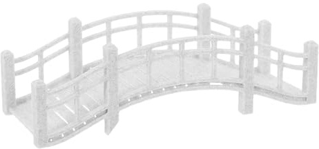 Hemobllo Miniatur Gartenbrücke in Großer Ausführung aus Marmoroptik Wetterfeste Terrariumbrücke für Mikrolandschaften Feengärten und Puppenhaus Dekorationen