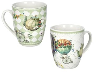 BRANDANI 51833 Mug Wonderland Set 2 pz in porcellana 350 ml