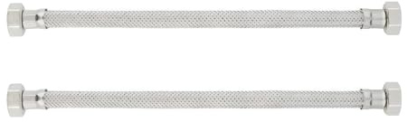Set 2 Tubi Flessibili Idraulici 3/8 F x 3/8 F | Tubo Trecciato Acciaio Inox | Lunghezza 20 cm | Diametro DN 10 | Doppia Calotta | Anti-ruggine e Corrosione | Installazione Rapida