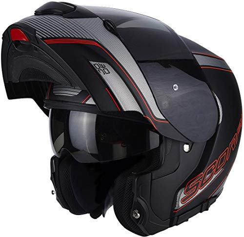 Scorpion Motorradhelm Exo 3000 Air Stroll, Schwarz/Rot, Größe XL