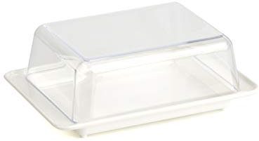 Kimmel Burriera con Coperchio, Bianco/Trasparente, Piccolo