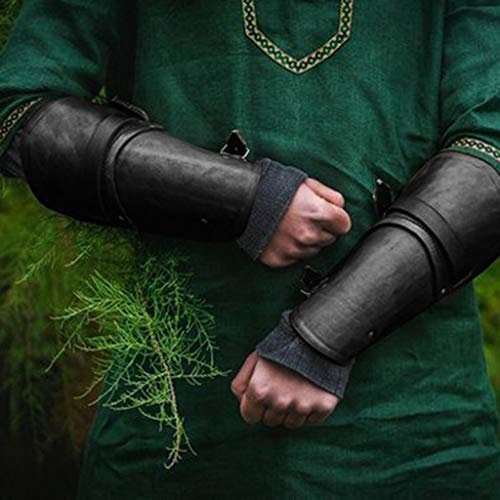serliy Unisex Leder Armstulpen Armband Armschützer Mittelalter Armschienen Handgelenkschutz Handgelenk Band breite Arm Rüstung Manschette
