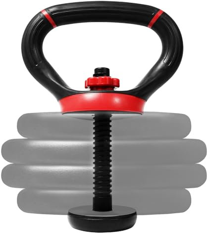 Yes4All LDN6 Verstellbarer Kettlebell-Griff, Kettlebell Handle, Hantelscheiben-Konverter, Rot, 0.5 kg