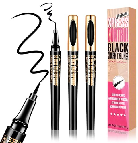 Eyeliner Liquide Magique 2 Pièces, Doublures Oculaires Imperméables Noires, Longue Durée, Anti-transpiration Et Anti-maculage, Gel De Stylo Eyeliner Super Mince, Outils De Maquillage Pour Les Yeux