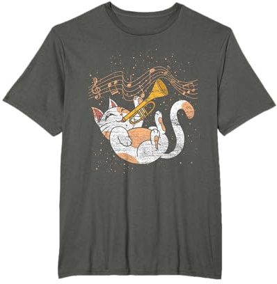 Musiknoten Musik Katzen Geschenk Trompete T-Shirt