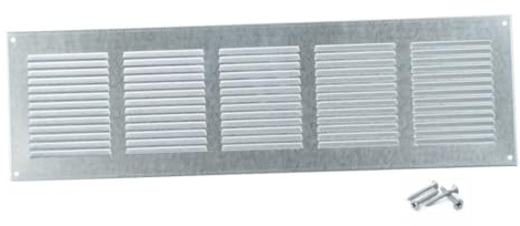 Steinberg14 Griglia di Ventilazione Rettangolare 500x150 mm - Griglie di Aerazione in Metallo Zincato - Serranda di Scarico dell'aria con Zanzariera - Copri Bocchetta Interna a Parete e a Soffitto