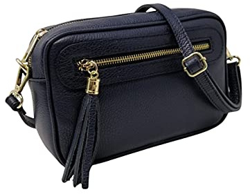 Mauro Pelletteria Damen Handy Umhängetasche aus echtem Leder – 100% Made in Italy – Klein – Verstellbarer Schultergurt – Premium Handarbeit aus Florenz