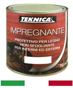 Vernice per legno Impregnante non filmogeno per porte finestre fai da te Impregnante legno professionale a solvente resistente Multicolori Nuovo (MOGANO 750 ML)