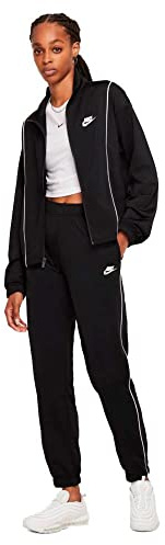 Nike DD5860-011 Nike W NSW ESSNTL PQE TRK Suit Tuta da Ginnastica Donna Black/White/White Taglia M