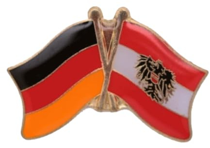 Deutschland–Österreich Freundschaftspin | Flaggenpin 17x12 mm | Metall Anstecker | Länderpin Fahne | Anstecknadel Emaille | Deutschland Österreich Flagge Pin NEU