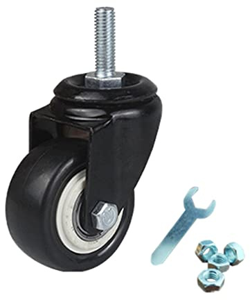 Gewinde Rollen Möbelrollen,40mm Rollen für Möbel Polyurethan Einschraubmuffen M8 Schwarz Bohrloch für die Hülse Fahrrollen,Für Möbel Tabelle Wagen (Schwenkräder x4)