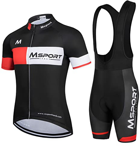 Ropa de ciclismo, Juego completo de ropa de ciclismo camiseta + peto con pantalones cortos, M