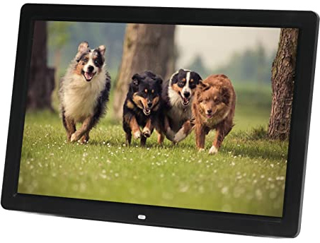 Digitaler Bilderrahmen 17 Zoll, 1080P Großer Digitaler LED Fotorahmen, Diashows, Videoplayer, Musik, Kalender, 32 GB TF Kartensteckplatz, Wandmontage Als , Schwarz