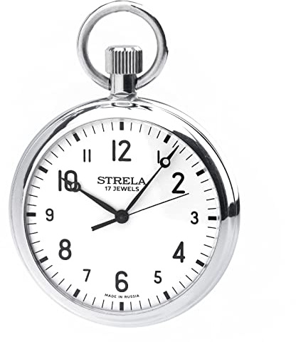 Strela Taschenuhr mit Kette Vostok 2409A russische mechanische Uhr mit Handaufzug aus Russland