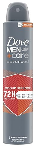 Dove Men+Care Advanced Odour Defence Déodorant anti-transpirant pour homme avec ¼ de crème hydratante et technologie triple action pour 72 heures de protection contre la transpiration et les odeurs