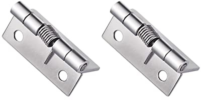 Charnières à ressort à ouverture automatique, charnières de porte à ressort en acier inoxydable, charnières à ouverture automatique, 2 pièces (38 × 31 × 1,5 MM)