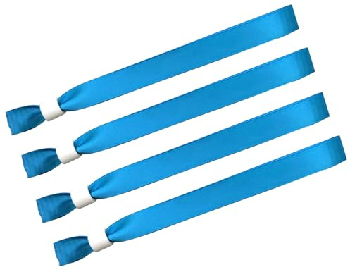 100 Pcs Cloth Event Wristbands, Adjustable Fabric Wristbands for Events with Secure Snap, Soft Disposable Bracelets for Concerts, Festivals, VIP Entry and Nightclubs - 13.78 x 0.59(Color:WaterBlue)