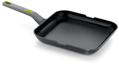 BRA Life | Grill liso 28 cm fundición Aluminio 100% Reciclado, Inducción | Antiadherente cerámico Reforzado sin PFOA, sin PTFE