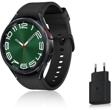 Samsung Galaxy Watch6 Classic Montre Connectée avec Chargeur, Suivi de Santé, Suivi Sportif, Charge rapide, Bluetooth, 47mm, Noir, Exclusivité Amazon Version FR
