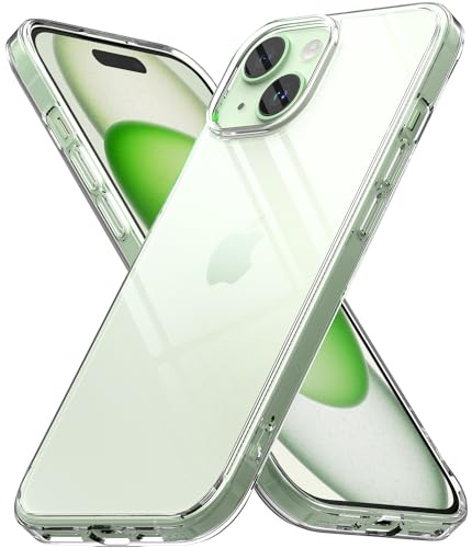 Ringke Fusion für iPhone 15 Hülle, [Langanhaltende Transparenz] Minimale Vergilbung Eng Anliegend Hart Klar Rückseite Weicher Bumper Handyhülle - Transparent