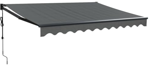 vidaXL Markise, Sonnenmarkise mit Kurbel Automatisch, Gelenkarmmarkise für Terrasse Balkon, Sonnenschutz Terrassenmarkise Balkonmarkise, Anthrazit 3x2,5m