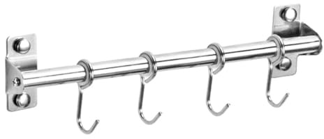BOKIOESDE Easy To Install Kitchen Utensils Rack Say Goodbye To Clutter Space-saving Stainless Steel Kitchen Rack Tools Organized, Single pole+30cm+4