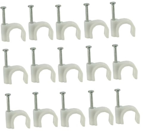 OSALADI 300 Stück Kunststoff Rundkabelklemmen 6mm 8mm 10mm Weiß Nagelclip Für Kabelmanagement Elektrische Leitungen Ethernet Tv Lautsprecher Rg6 Rg59 Cat6 Büro Haushalt