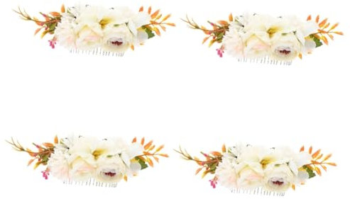 ABOOFAN 4 Stück Haarkämme Für Brauthochzeiten Haarschmuck Für Mädchen Blumendesign Brautkopfschmuck Für Frauen Floraler Kopfschmuck Eleganter Kopfschmuck Für Hochzeitsfeiern