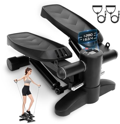 Stepper für Zuhause-Mini Stepper, Einstellbarer Widerstand Steppers mit Smart Display, Stairmaster, Hometrainer 150kg, Fitnessgeräte für Zuhause (01-Nicht Einstellbarer Widerstand)