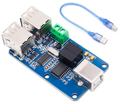 USB Isolator Binghe 4 Kanal USB HUB Isolations Modul mit Kabel Support 12Mbps 1.5Mbps ADUM3160 Chip Plug and Play für Starkem Schutz vor Stromstörungen Kompatibel mit USB2.0